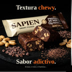 Textura interior de la barra Sapien Maní Cacao