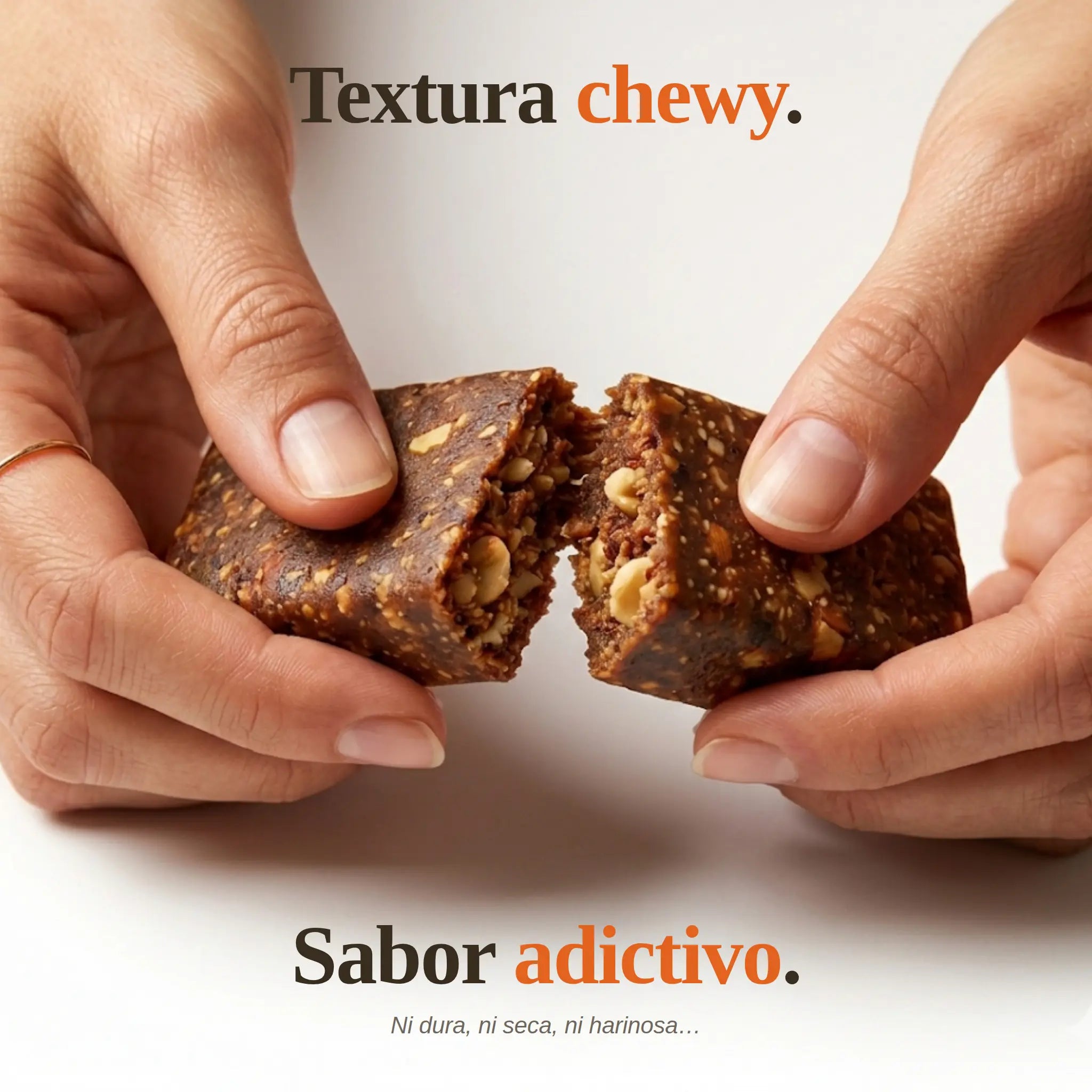 Textura interior de la barra Sapien Salted Peanut Butter