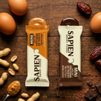 Barritas mini Sapien de 30g con proteína de clara de huevo, sabores Maní Cacao y Salted Peanut Butter