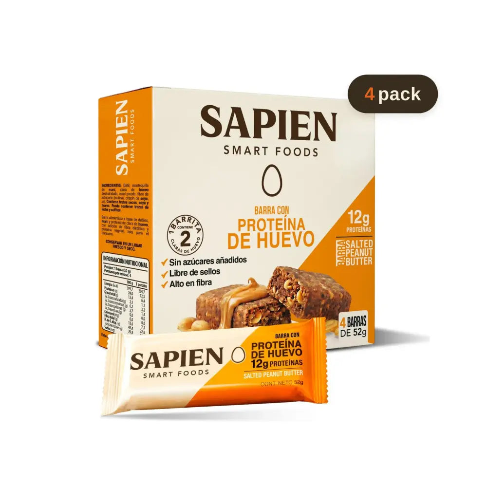 Caja de barras de proteína Sapien Salted Peanut Butter