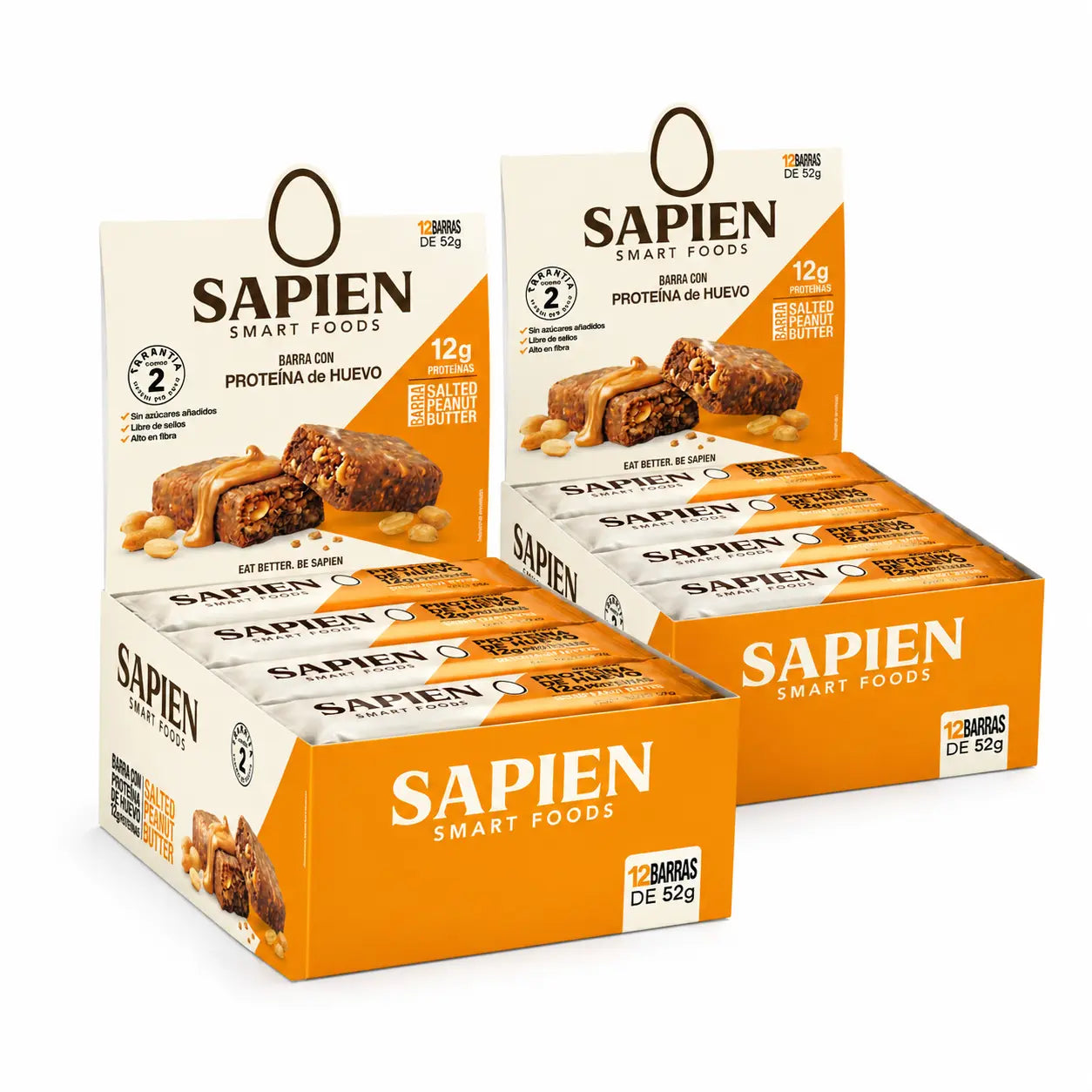 Caja de 12 barras Sapien Salted Peanut Butter 52g