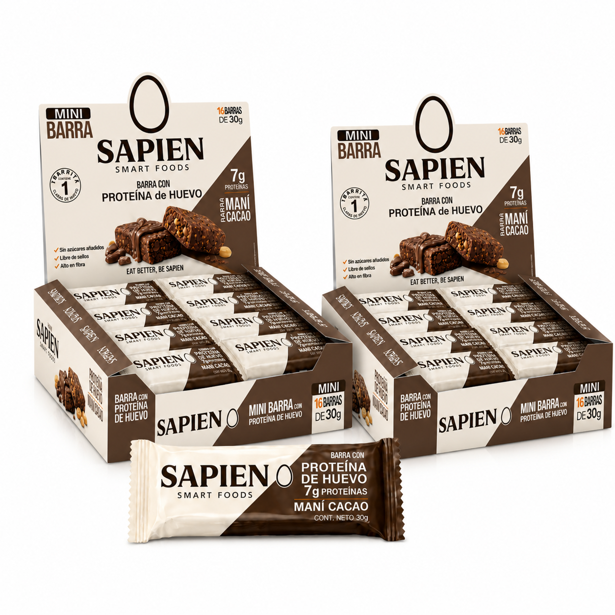 Pack de 2 cajas mini Sapien Maní Cacao